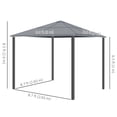 thumbnail image 3 of Outsunny Auvent de Gazebo à Toit Rigide 10 x 10 Pi Abri Robuste Pare-Soleil avec Rideau, 3 of 10