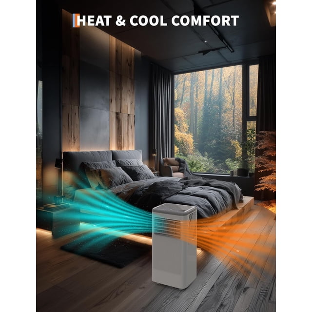 EastVita 10000 BTU Portable AC with Heater - 4-in-1 Ventless Floor Air Conditioner