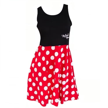 Disney 48966-Medium Minnie Mouse Robe Rouge à Pois pour Femme - Moyen