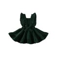 thumbnail image 3 of Kmbangi Girls Solid Color Suspender Skirt Sleeveless Square Collar Large Hem High Waist Dress with Ruffles, 3 of 9