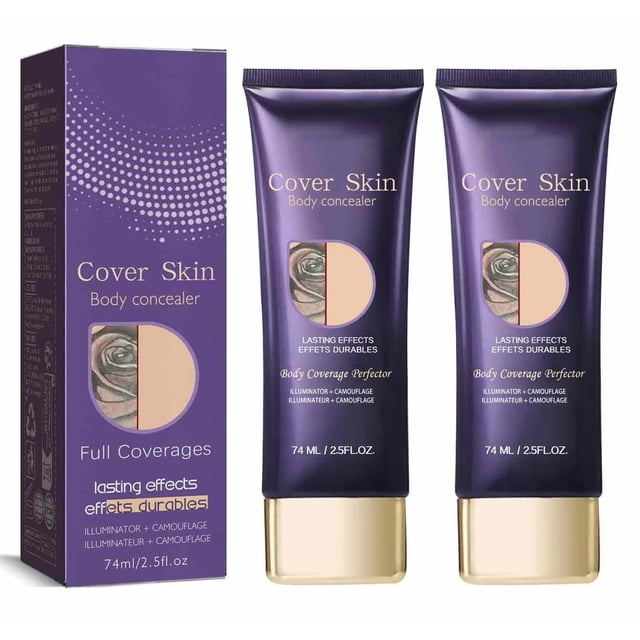 All Over Complexion Perfector, 2.5 Fl Oz Body Perfector Skin Coverage, Tattoo Cover Up Makeup Waterproof, Long-Lasting Moisturizing, Moisturizes The Skin (2PCS)