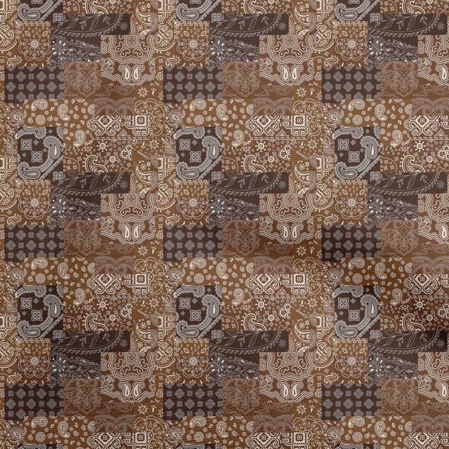 oneOone Tissu en Polyester Spandex Brun Fauve Tissu de Robe Patchwork Tissu Imprimé au Mètre 56 Pouces de Large