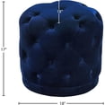 thumbnail image 4 of Meridian Furniture Harper Collection Modern | Contemporary Velvet Upholstered Ottoman / Stool with Deep Button Tufting, Solid Wood Frame, Navy, 18" W x 18" D x 17" H, 4 of 4