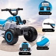 thumbnail image 2 of 6V Kids Electric Ride On ATV Quad – 4-Wheeler Battery Powered Toy Car with Rubber Handles, LED Lights, Music, Push-Button Accelerator, 1.76 MPH, Gift for Ages 3+ – Blue and White, 2 of 8