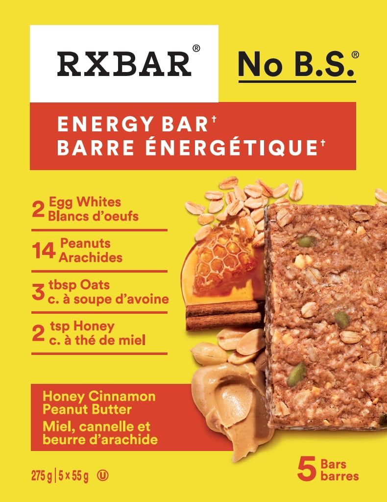 RXBAR® barre energetique miel, cannelle et beurre d’arachide 5 x 55 g