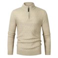 thumbnail image 1 of TIMIFIS Chandail à Demi-Glissière pour Hommes, Décontracté, Uni, Col Roulé, Tricot, Manches Longues, Chandail, Printemps, 1 of 4