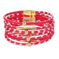 thumbnail image 1 of QualitChoice Bracelet Multi-Couches Boucle Magnétique Cuir Multicolore Léopard Impression Valentines Jour Cadeaux Bracelets Bijoux à la Main Rouge 1Set, 1 of 6