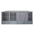 thumbnail image 4 of Gazebo Penguin Florence 10 ft x 16 ft Polycarbonate Roof Wall Mounted Solarium - Slate, 4 of 11