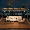 thumbnail image 3 of Gymax Auvent Rétractable en Aluminium pour Pergola Extérieure 10 x 13 Pi Abri Treillis à Vignes Beige, 3 of 10