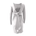 thumbnail image 5 of PVCS Mode Femmes Automne Uni Ceinture Manches Longues Dos Nu Col Rond Mini Robe, 5 of 5