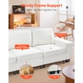 thumbnail image 3 of VEVOR 100-Inch Modular 3-Seater Sofa – Comfy Couch with Deep Seats & Hidden Storage, Modern Design for Living Room, Apartment, or Office, White, 3 of 9