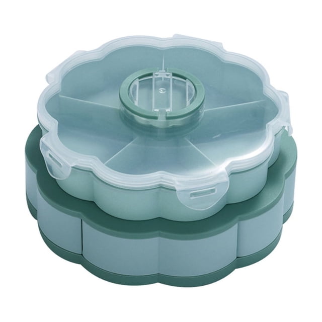 Dvkptbk serving plate Divided Serving Tray That Spins - Perfects for Snacks