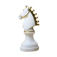 thumbnail image 3 of fastboy Pièces d'Échecs Statue avec Peinture Dorée Résine Cadeau pour Bureau Salon Bureau Forme Cheval Noir Forme Cheval Blanc, 3 of 5
