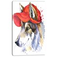 thumbnail image 2 of Wolf with Red Cap Illustration - Animal Canvas Wall Art, 2 of 3