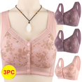 thumbnail image 3 of RKSTN 2PC Push up Bra for Women Comfortable Lace Breathable Floral Printed Bra No Rims Full Figure Underwire Plus Size Bra for Large Bust, 3 of 8