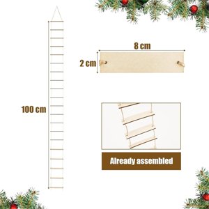 Gnome Accessoires Rope Ladder 100 X 8 cm Miniature Noël Gnome Accessoires Porte en bois Gnomé Mini Échelle