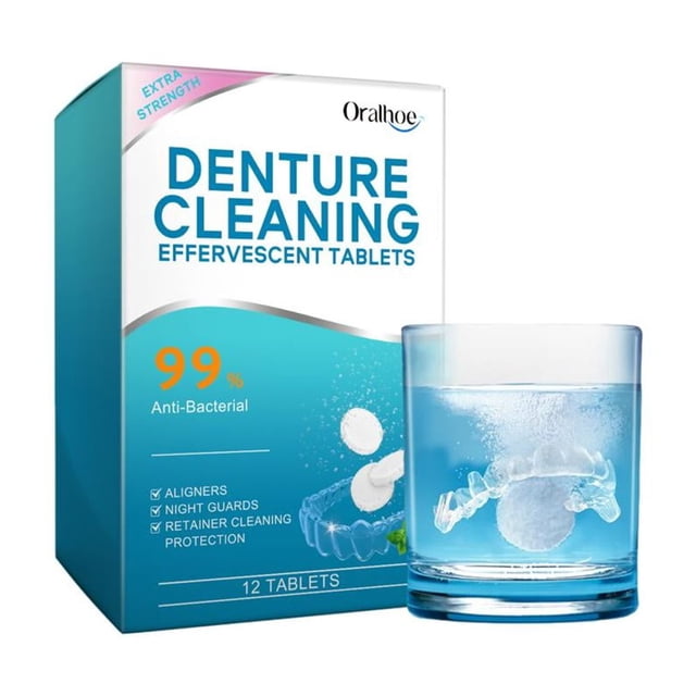 Nettoyant pour Rétention et Nettoyant pour Dentiers 12 Comprimés Effervescents/