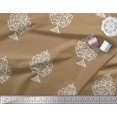 thumbnail image 3 of Soimoi Poly Georgette Fabric Dot,Leaves & Floral Block Printed Fabric 1 Yard 52 Inch Wide, 3 of 3