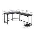 thumbnail image 2 of Gymax Bureau d'Ordinateur d'Angle en Forme de L Table d'Étude pour PC Portable Bureau Noir, 2 of 10