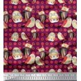 thumbnail image 1 of Soimoi Rayon Fabric Floral & Owl Cartoon Print Fabric by Yard 42 Inch Wide, 1 of 3