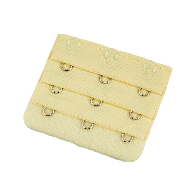 fastboy Extension Strap Bra Extender Buckle 3 Hook Women Accessories Practical Elastic Multicolor Clips Tight 3 Rows Underwear light yellow