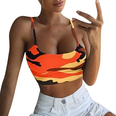 Leutsin Womens Summer Magic Claw Print Tube Top Strap Close-fitting Vest