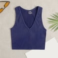 thumbnail image 4 of Tqcoqu Women's Solid Color V Neck Twisted Base Slim High Waist Shapewear Top, 4 of 4