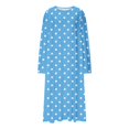thumbnail image 2 of Erwazi Chemises de Nuit pour Femmes Maxi Col Rond Manches Longues Vêtements de Nuit Confortables Imprimé Ample Doux Décontracté Robe de Nuit Confortable, 2 of 5
