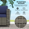 thumbnail image 4 of Outsunny Causeuse de Patio 2 Places, Fauteuil de Luxe en Osier, Bleu Foncé, 4 of 10