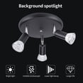 thumbnail image 4 of 3 Way Round Plate Ceiling Spotlight Cabinet Rotatable LED Light Bulbs Home Lighting White Light, 4 of 8