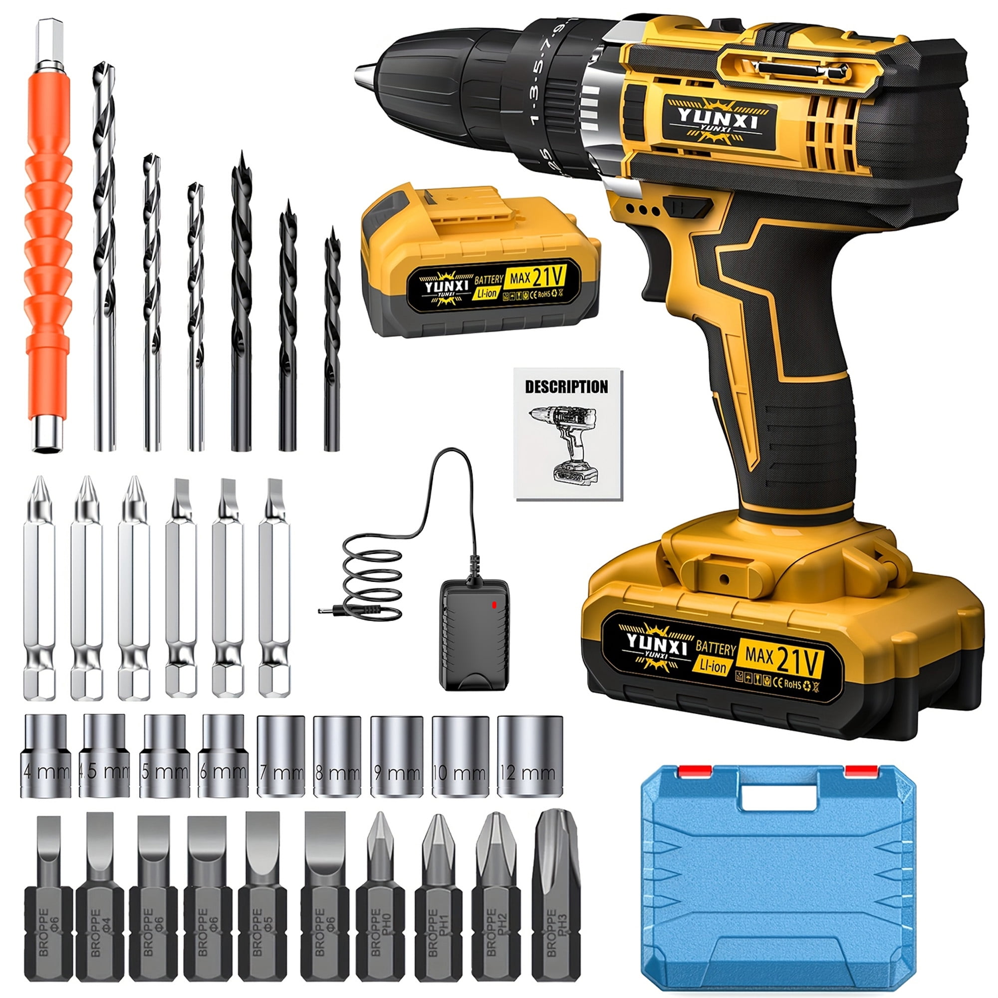 DGB Cordless Handheld Drill Driver, Electric Power Screwdriver Drill, Versatile Tool for Drilling, Fastening, and Assembly, Perfect for DIYers