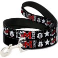 thumbnail image 1 of Dog Leash Classic Mickey Mouse 1928 Collage Black White Red 6 Feet Long 0.5 Inch Wide, 1 of 7