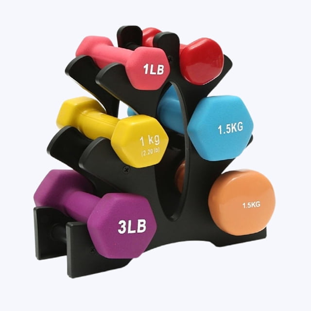 WIFKLSIIPG 3 Tier Dumbbell Rack Storage Stand Space Saving Women Household Fitness Weight Rack Strength Exercise Gym