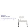 thumbnail image 2 of HERCULES Series 300 Lb. Capacity Adjustable White Bath & Shower Transfer Bench with Back and Side Arm, 2 of 9