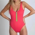 thumbnail image 1 of UPPADA Women's One Piece Swimsuit Cute Floral Front Swimwear Boat Neck Spaghetti Straps Bathing Suit Tummy Control High Cut Ruched Swimsuit Modest Vintage Bathing Suit Clearance Hot Pink,Xl, 1 of 6