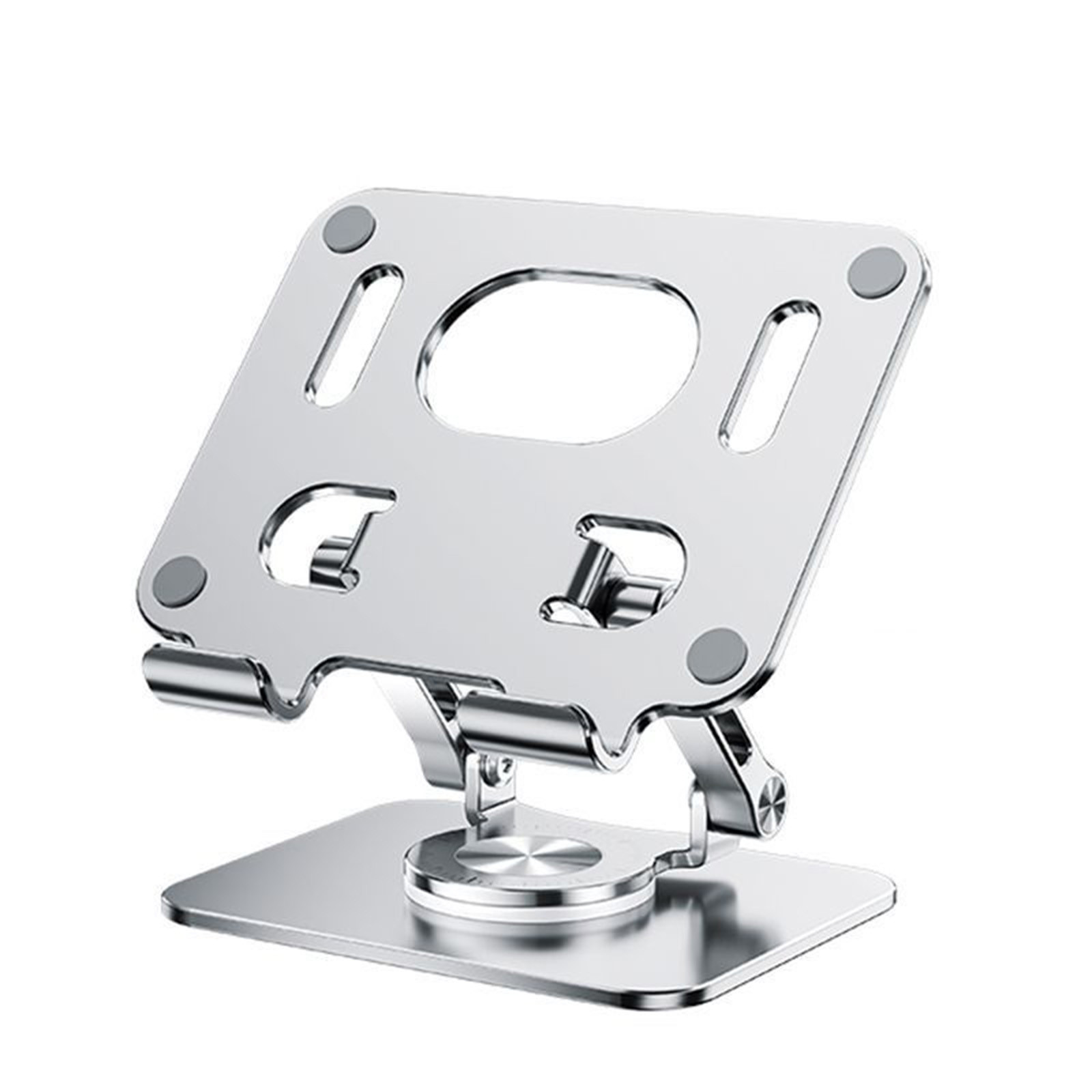 Cell Phone Stand Tablet and Cell Phone Desktop Stand with 360° Rotating Base,Foldable and Liftable Aluminum Stand,Universal Support for 4-13 Inches Tablets and Mobile Phones Stand for Tablet