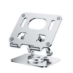 Cell Phone Stand Tablet and Cell Phone Desktop Stand with 360° Rotating Base,Foldable and Liftable Aluminum Stand,Universal Support for 4-13 Inches Tablets and Mobile Phones Stand for Tablet