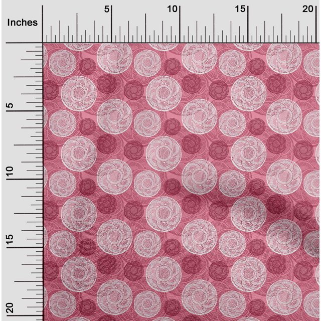 oneOone Georgette Viscose Fabric Circle Block Print Sewing Fabric BTY 42 Inch Wide