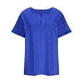 thumbnail image 4 of asjyhkr Plus Size Womens Summer Tops Short Sleeve T Shirts Loose Stretch Soft Comfy Tees Solid Basic Blouses, 4 of 6