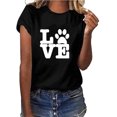 thumbnail image 4 of Pisexur T-Shirts de la Saint-Valentin pour Femmes Grande Taille T-Shirts Graphiques Imprimé Cœur Manches Courtes Col Rond T-Shirts Haut d'Été, 4 of 4