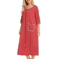 thumbnail image 3 of Chemise de Nuit Chaude d'Hiver pour Femmes, Robe de Nuit d'Automne et d'Hiver à Fermeture Éclair avec Poches, Pyjama Ample, 3 of 6