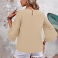 thumbnail image 4 of Timegard Womens Tops Ruffle Half Sleeve Crewneck Loose Comfy Tops Blouse Casual Summer Spring Solid Color, 4 of 7