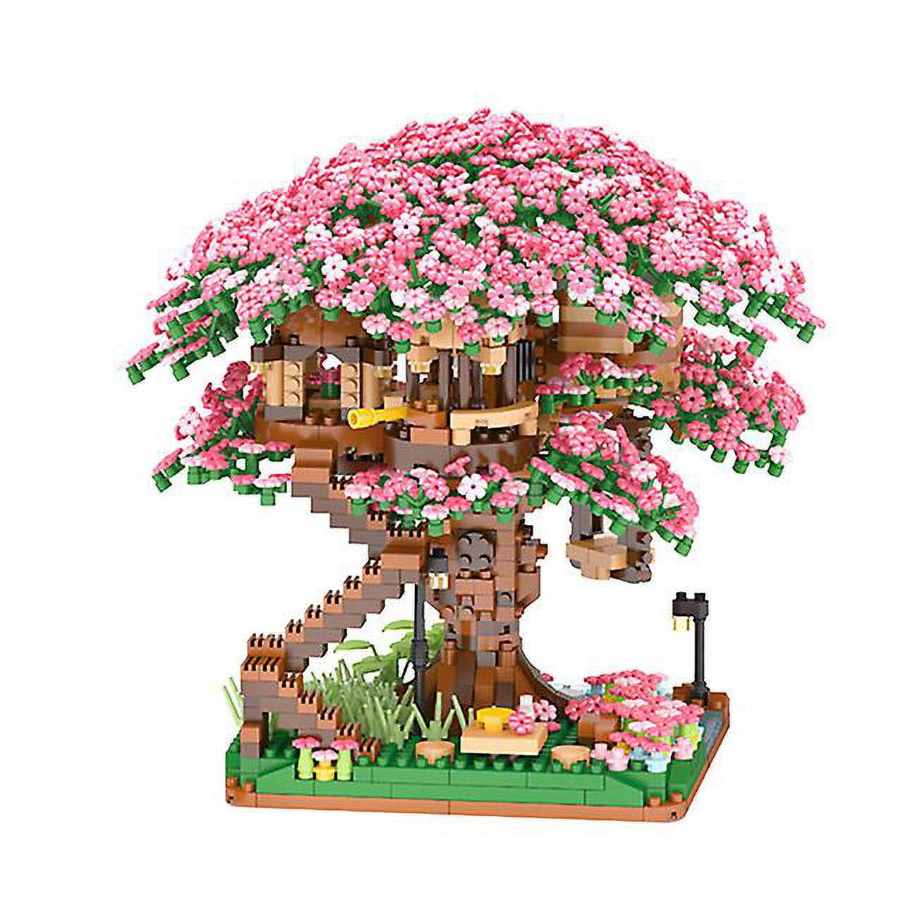 2138pcs Mini Sakura Tree House With Lights Model Building Blocks City Cherry Street View Blocks Bricks For Gift Toy For teenager| | --ZJKDGJKJ