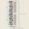 thumbnail image 3 of HOMCOM Kitchen Pantry with 4 Rattan Doors and Adjustable Shelves, White, 3 of 10