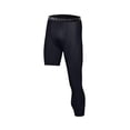 thumbnail image 4 of Mens 3/4 Compression Pants Workout Leggings Tights Base Layer Pants for Running S Black Left Long, 4 of 8