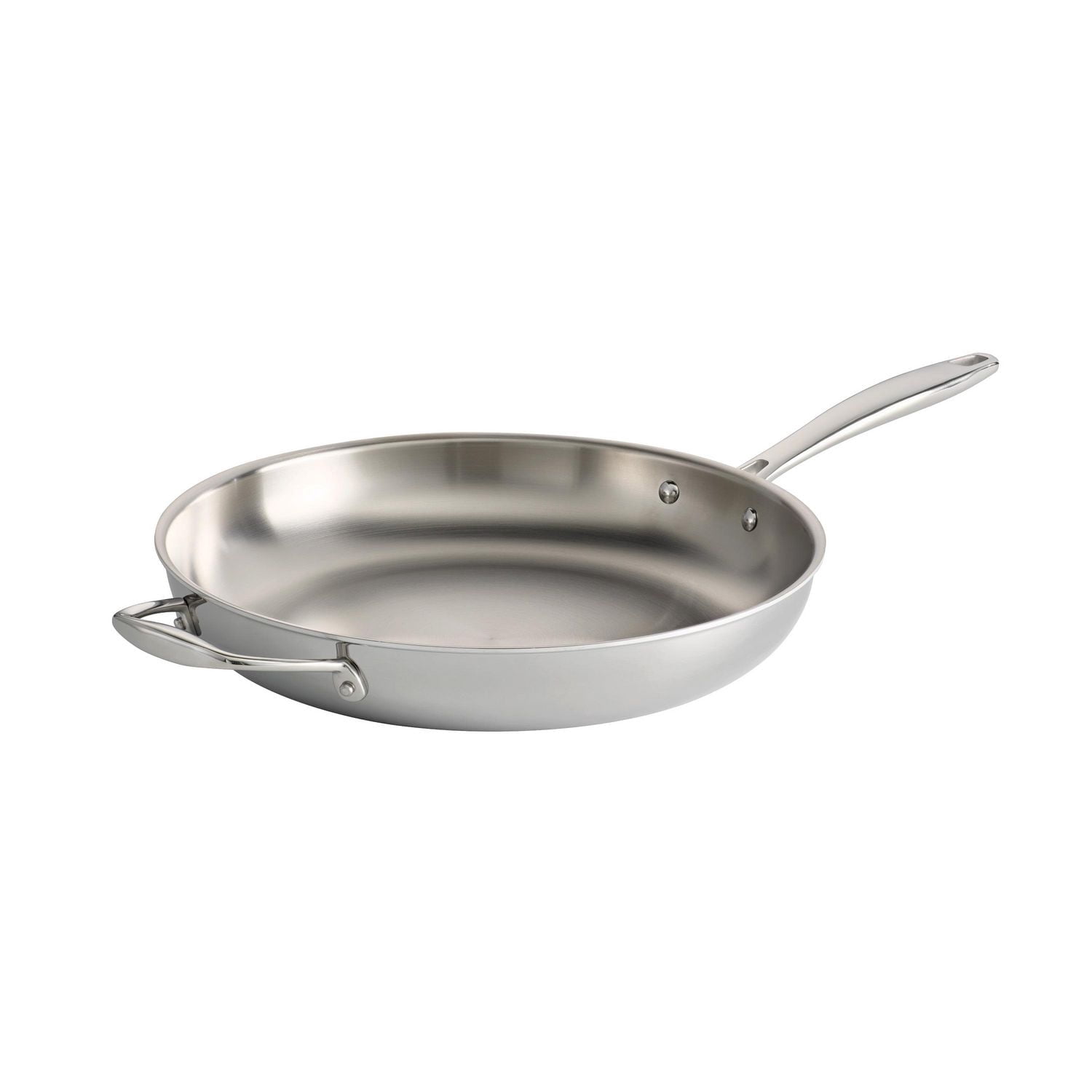 Poêle à frire Tramontina de 30,5 cm (12 po) en acier inoxydable triple couche, à poignée auxiliaire - Gourmet 80116/057DS, à certification NSF