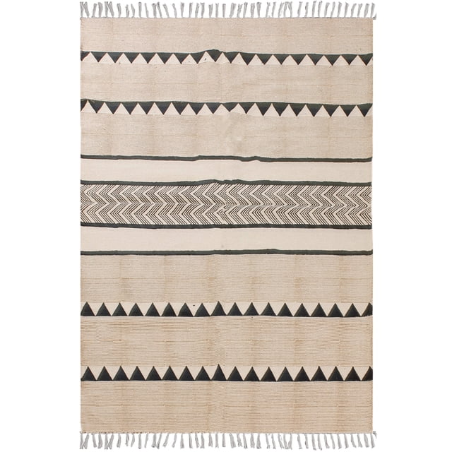 Casavani Childrens Playroom Flat Weave Rug, Brown 8x10 feet