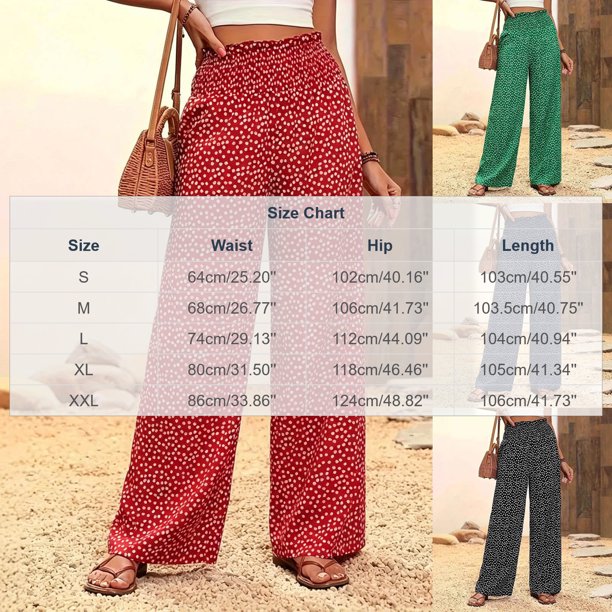 Sevevn Womens Wide Leg Pants Palazzo Casual Flowy Elastic Waist