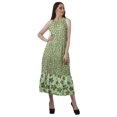 thumbnail image 2 of Moomaya Robe Longue Maxi de Fête pour Femmes en Rayonne Imprimée à Encolure Licou avec Fente avant, 2 of 4