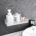 thumbnail image 1 of UsRHHA No Drill Bathroom Wall Shelf, Rectangular Metal Storage Rack Organizer, Multipurpose Adhesive Shelf for Shower Kitchen Toiletries Space Saving, 1 of 6